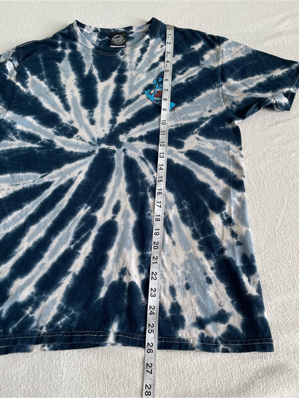 Santa Cruz Men’s Size Medium Shirt Skateboard Screaming Hand Tie-dye Blue - Picture 5 of 6